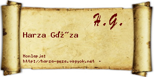 Harza Géza névjegykártya